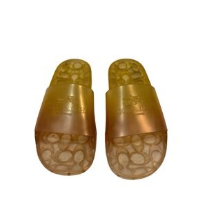 COACH Men's Ulyssa Water Resistant Jelly Pool Slides Clear Size 8D‎ Slide Ons